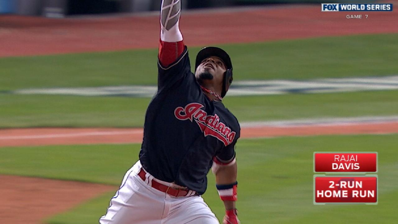 Cleveland Indians' Rajai Davis hits a 2-RBI home run to tie the