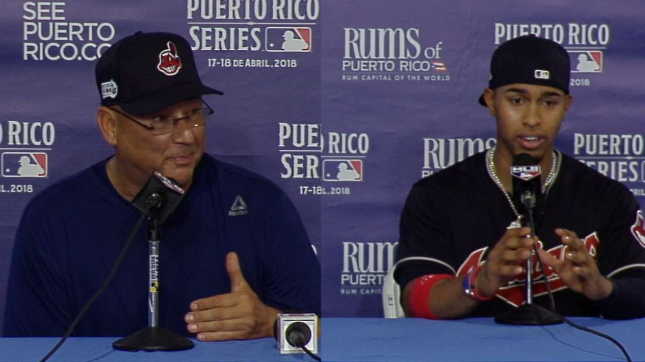 Francisco Lindor launches helmet, mobbed by teammates after inside