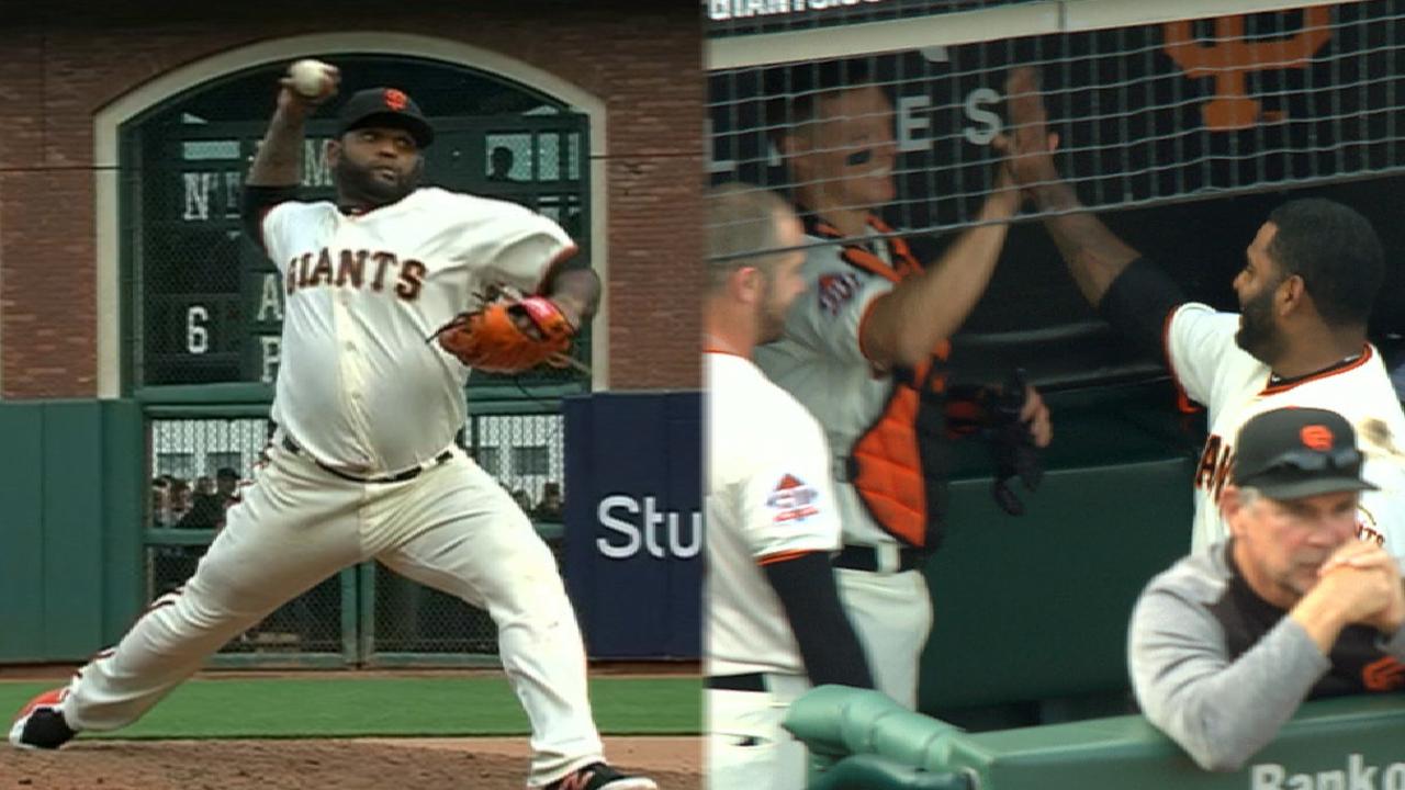 Panda was grand: Pablo Sandoval pitches perfect ninth for Giants