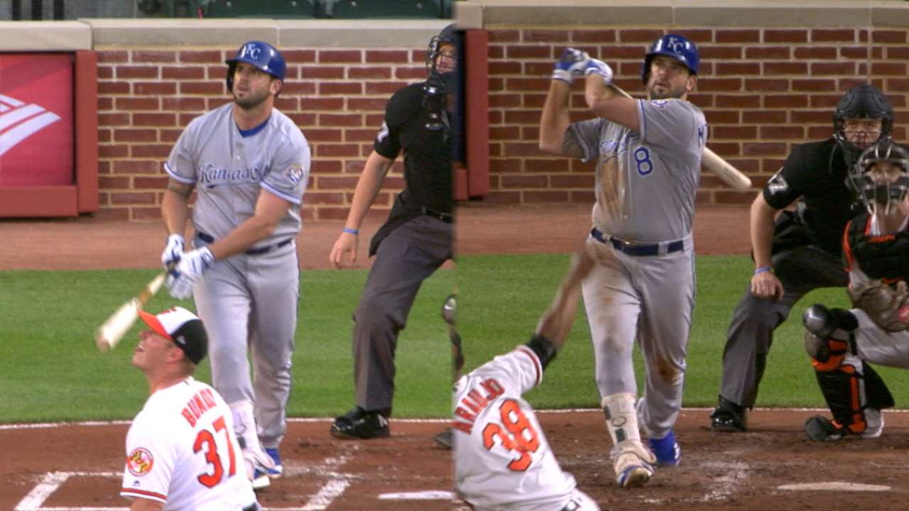 Moustakas' 2-homer, 5-RBI game