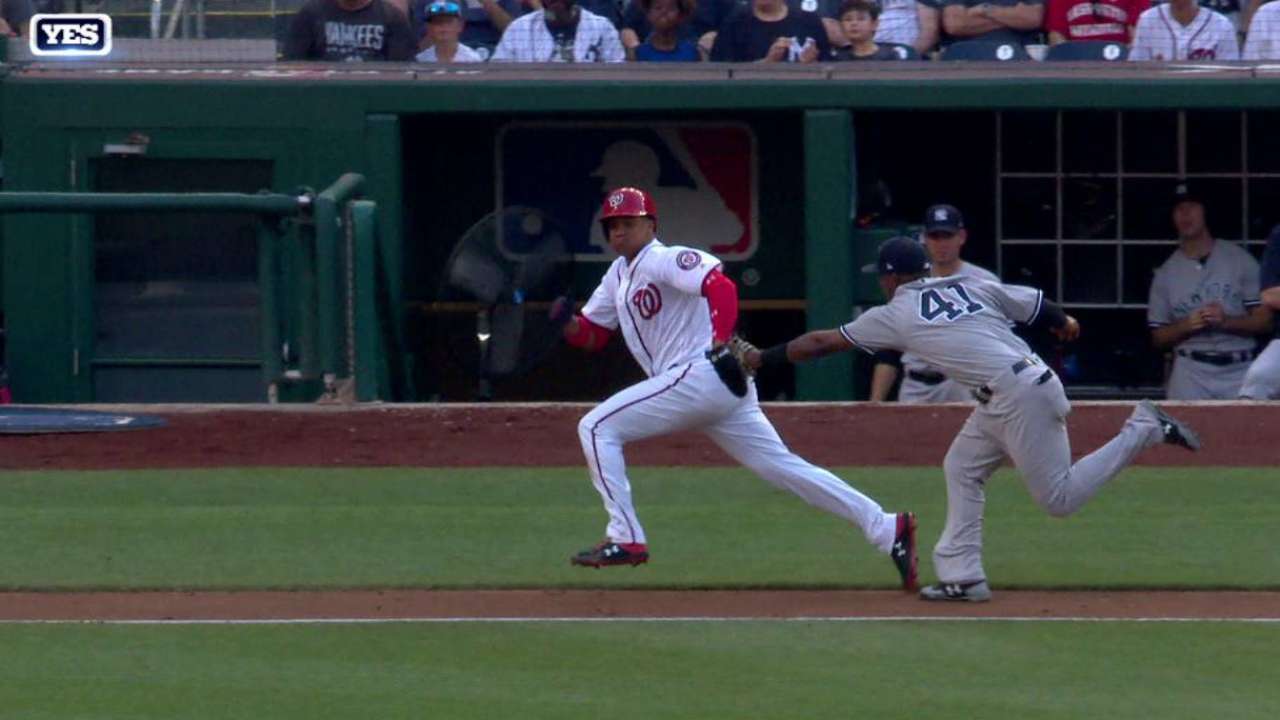 Torres' heads-up play at second