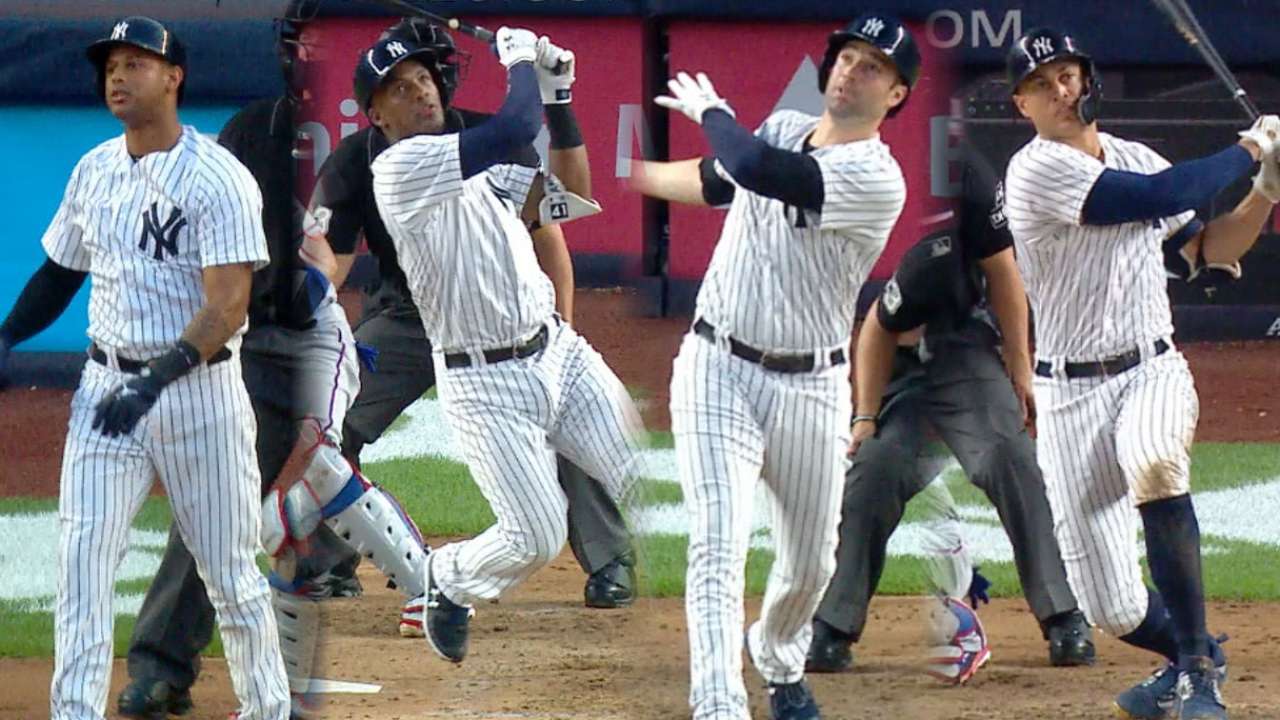 5 homers lift Yanks over Rangers