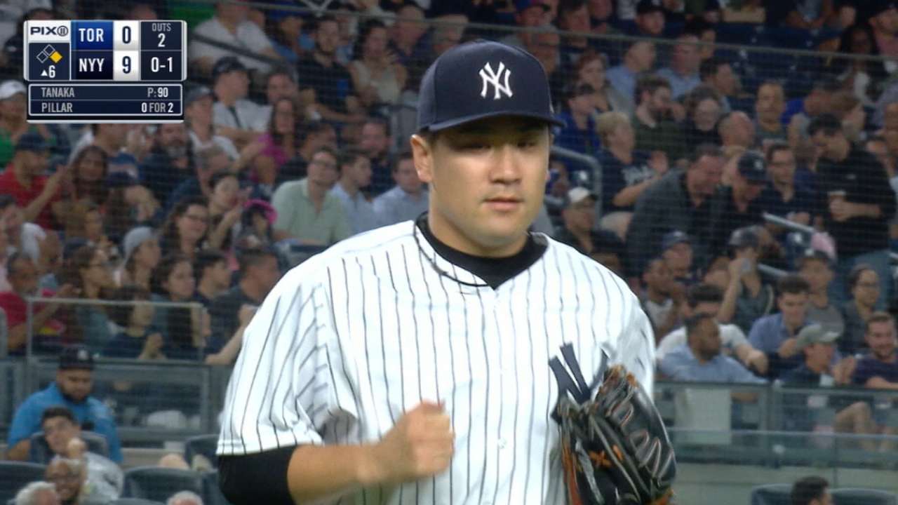 Tanaka K's 8 over 6 scoreless
