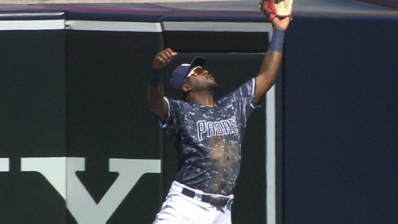 Reyes' jumping grab at the wall