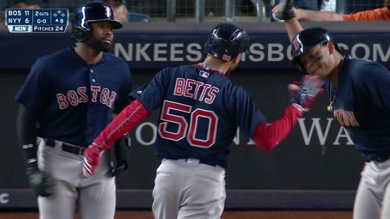 Mookie Betts, BOS // Sept 20, 2018 at NYY - BOS wins the AL East