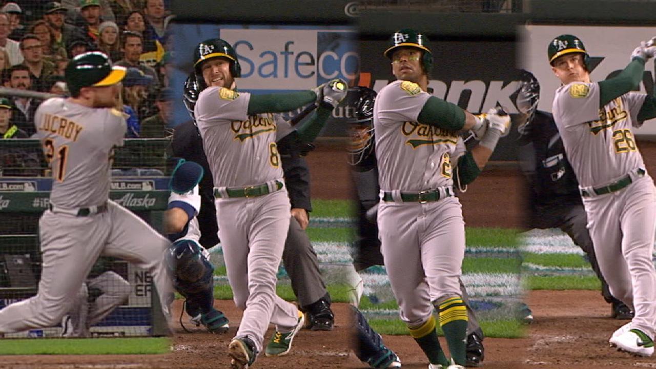 A's belt 4 homers in win