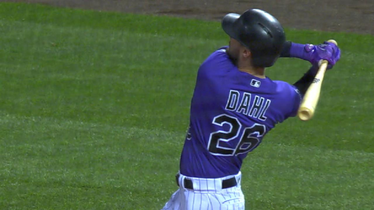 Dahl's 5th straight game with HR